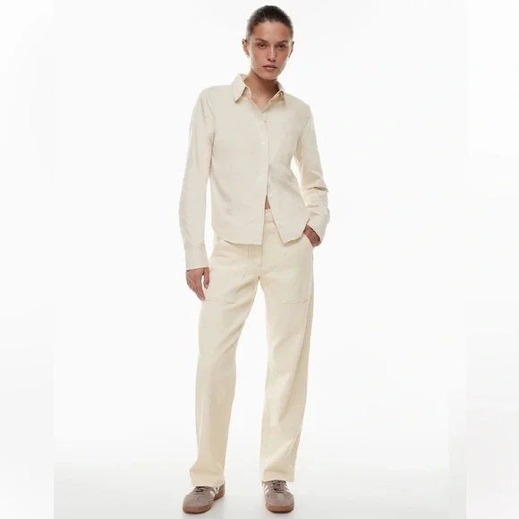 Aritzia Wilfred Free Modern Utility Pant in Gd Birch Size 6 - Picture 2 of 13